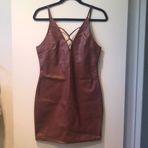 Red/Brown Leather Dress C2